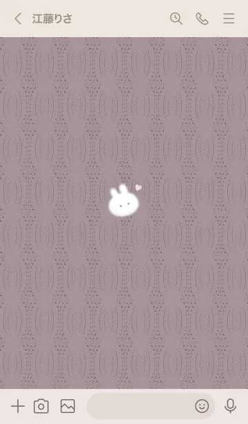 [LINE着せ替え] ～うさぎとニット2♥ピンクグレー52_1～の画像3