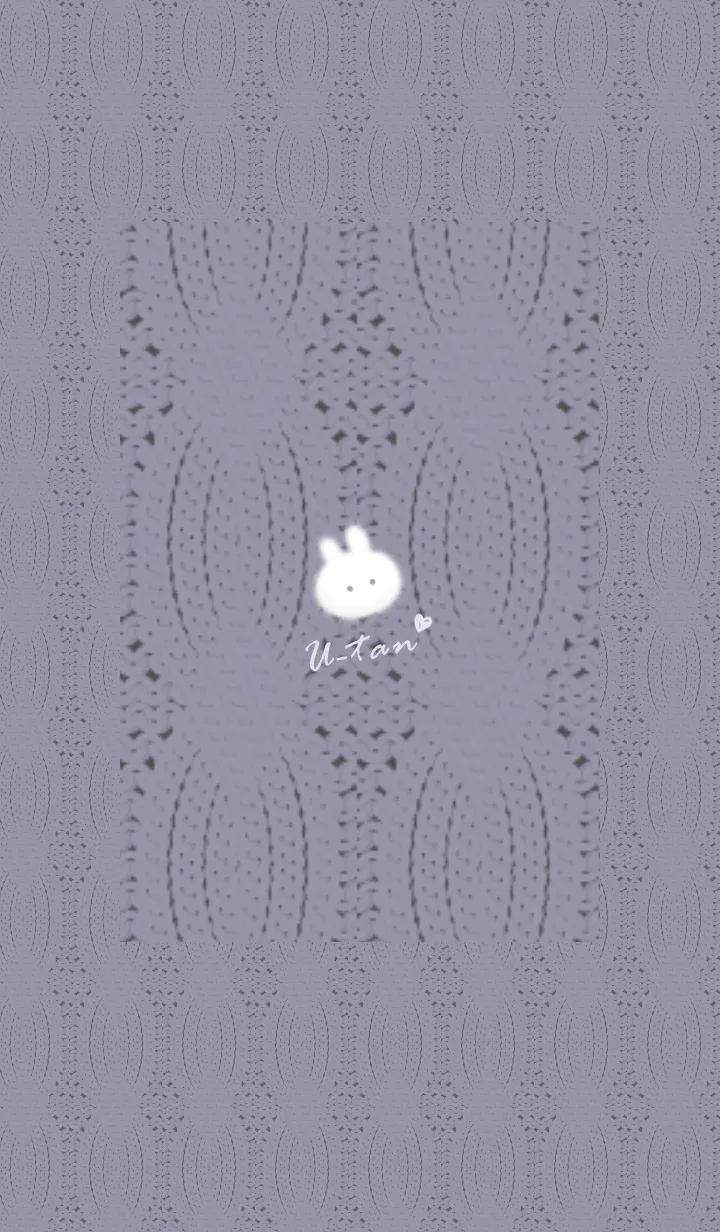 [LINE着せ替え] ～うさぎとニット2♥パープルグレー50_1～の画像1