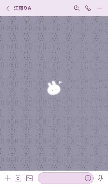 [LINE着せ替え] ～うさぎとニット2♥パープルグレー50_1～の画像3