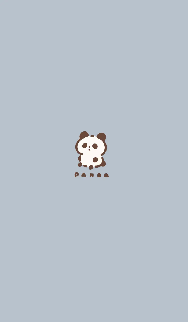 [LINE着せ替え] おすわりパンダ /ブルーグレーの画像1