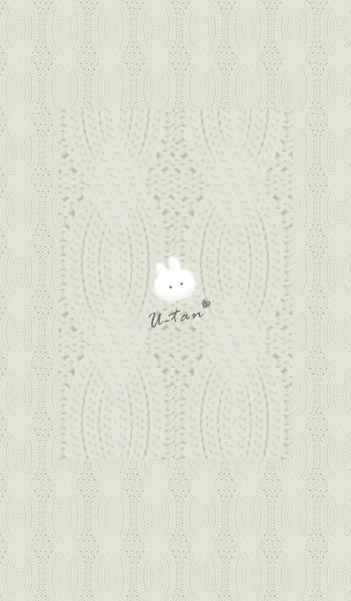 [LINE着せ替え] ～うさぎとニット2♥グリーン42_1～の画像1