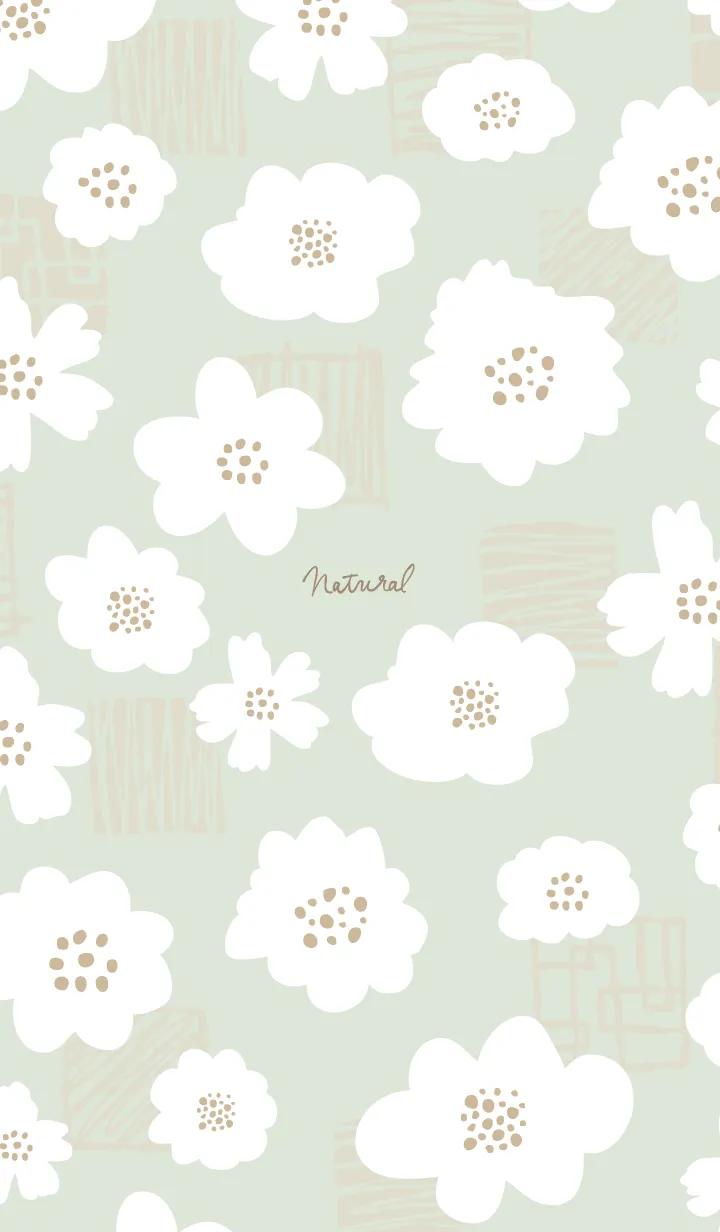 [LINE着せ替え] おしゃれ 花 白 グリーン2の画像1