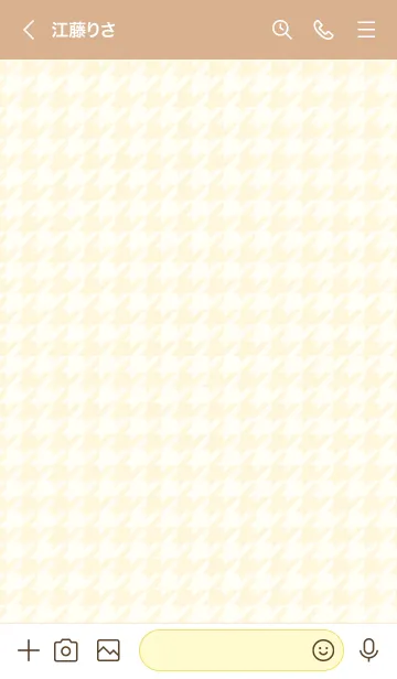 [LINE着せ替え] 千鳥格子(ベージュ×黄)の画像3