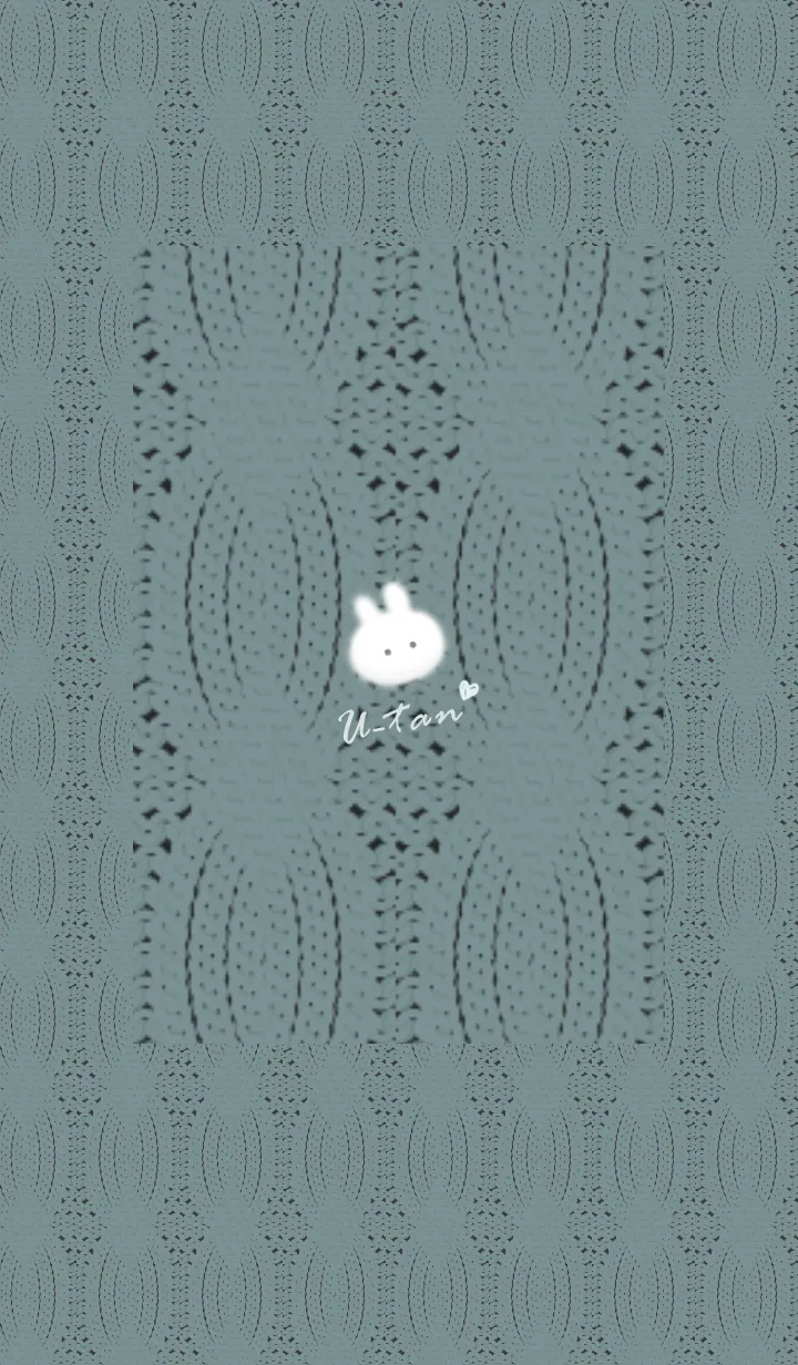 [LINE着せ替え] ～うさぎとニット2♥ブルーグリーン55_1～の画像1