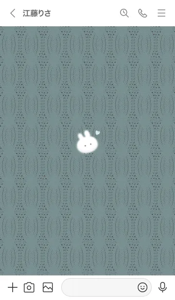 [LINE着せ替え] ～うさぎとニット2♥ブルーグリーン55_1～の画像3