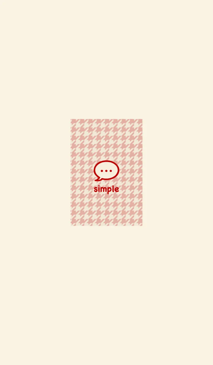 [LINE着せ替え] 千鳥格子(ベージュ×赤)の画像1