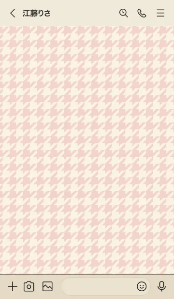 [LINE着せ替え] 千鳥格子(ベージュ×赤)の画像3