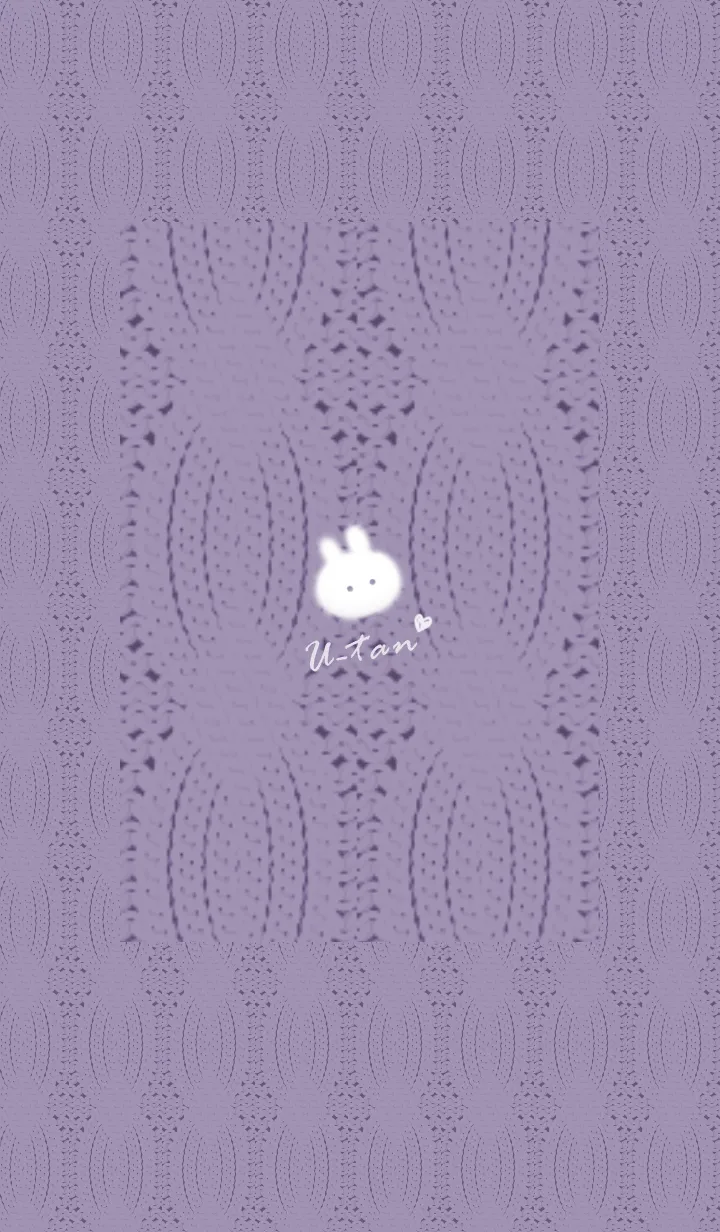 [LINE着せ替え] ～うさぎとニット2♥パープル68_1～の画像1
