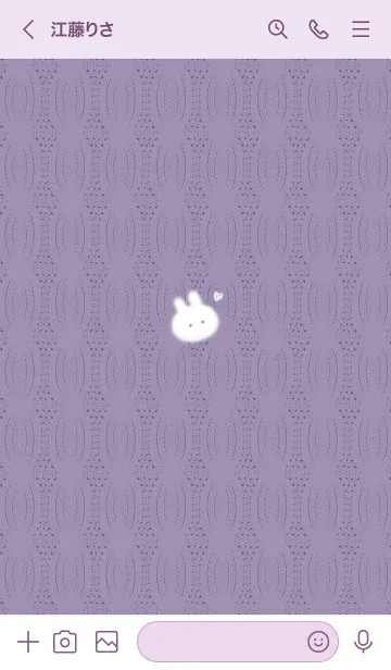 [LINE着せ替え] ～うさぎとニット2♥パープル68_1～の画像3