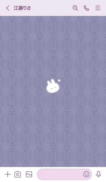 [LINE着せ替え] ～うさぎとニット2♥パープル67_1～の画像3