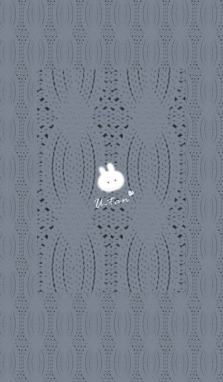 [LINE着せ替え] ～うさぎとニット2♥ブルーグレー56_1～の画像1