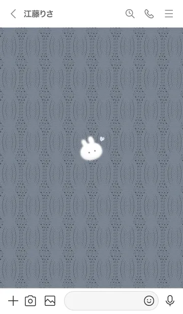 [LINE着せ替え] ～うさぎとニット2♥ブルーグレー56_1～の画像3