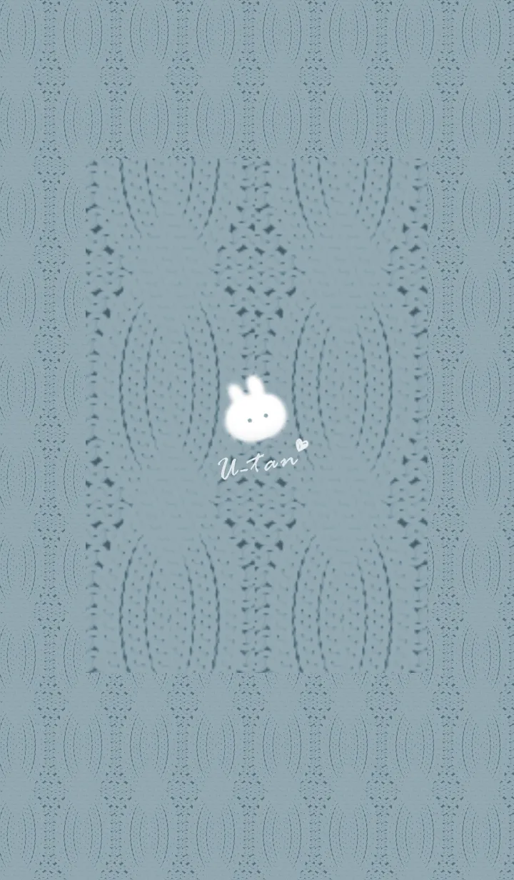 [LINE着せ替え] ～うさぎとニット2♥ブルー66_1～の画像1