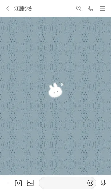 [LINE着せ替え] ～うさぎとニット2♥ブルー66_1～の画像3