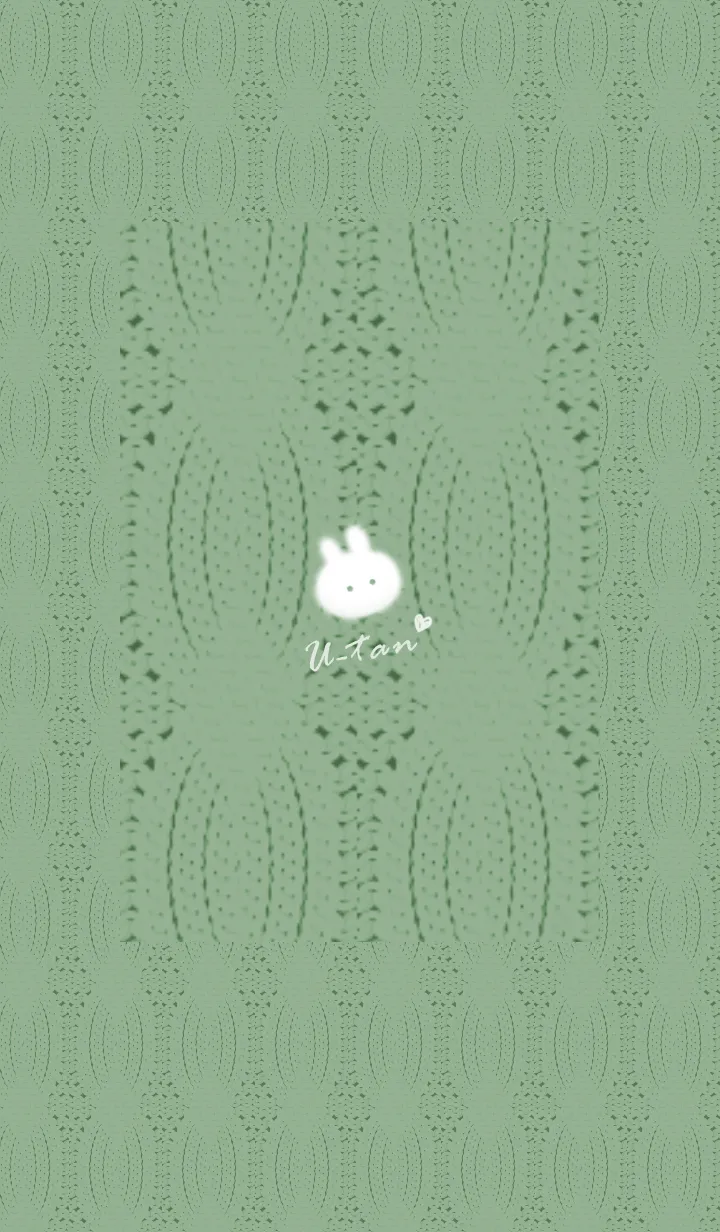 [LINE着せ替え] ～うさぎとニット2♥グリーン64_1～の画像1
