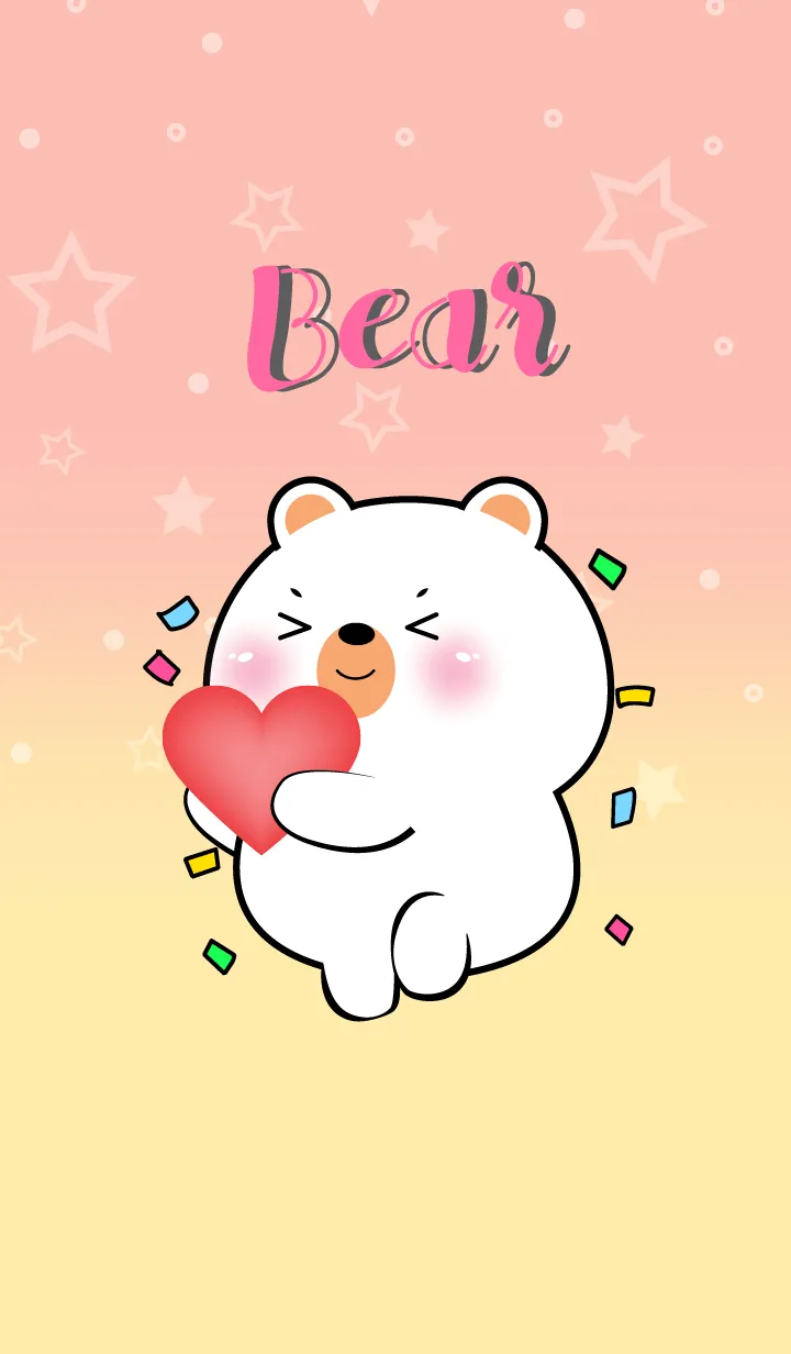 [LINE着せ替え] Little White Bear In Pastel Theme (JP)の画像1