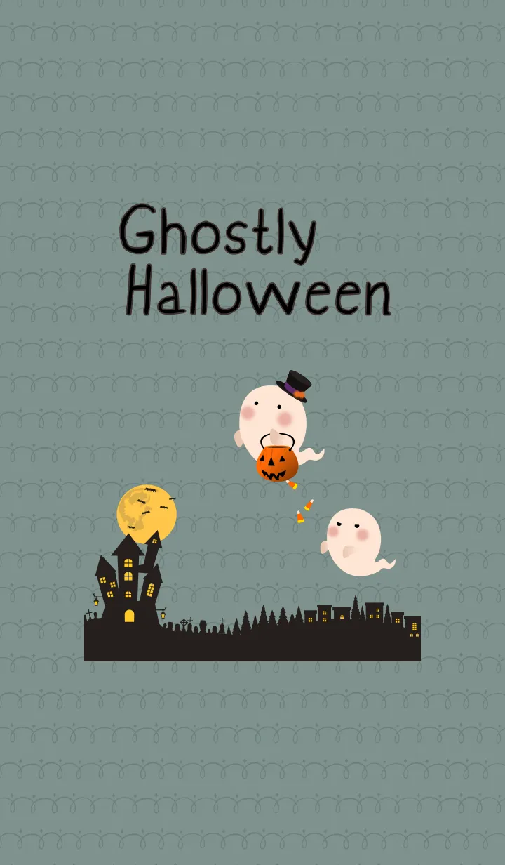 [LINE着せ替え] おばけのハロウィン02 + アイボリーの画像1