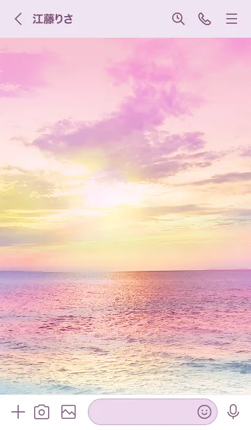 [LINE着せ替え] Sunset sky 癒しのビーチ 夢色の画像3