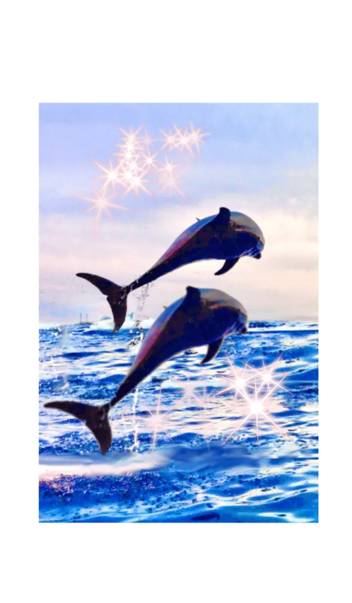 [LINE着せ替え] 幸運の海 イルカ 全運気上昇 赤の画像1