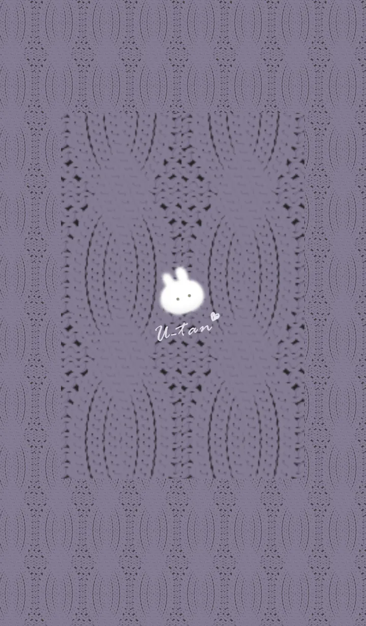 [LINE着せ替え] ～うさぎとニット2♥パープル57_1～の画像1