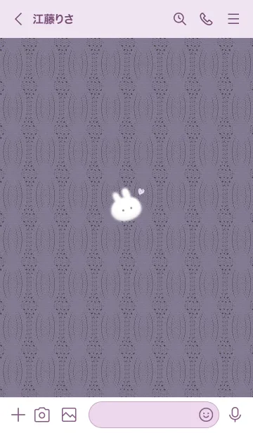 [LINE着せ替え] ～うさぎとニット2♥パープル57_1～の画像3