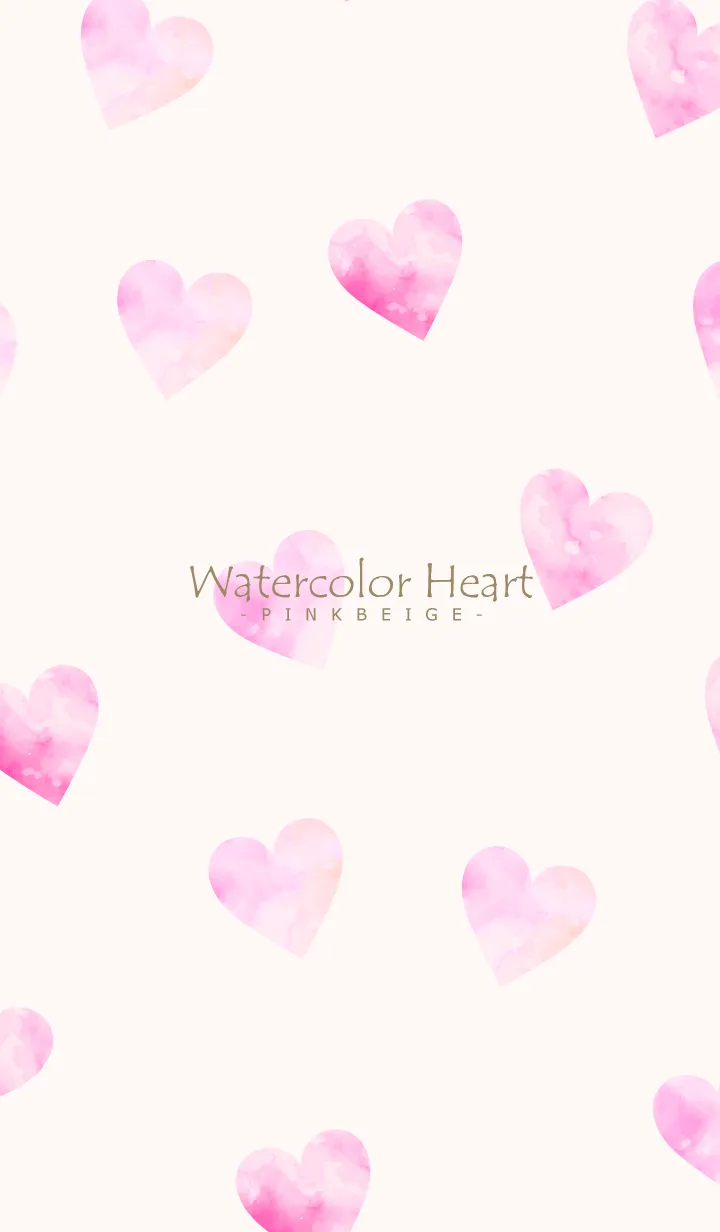 [LINE着せ替え] Watercolor-Heart PINKBEIGE 8の画像1