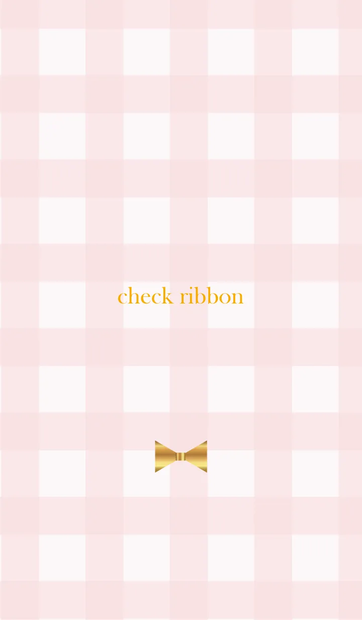 [LINE着せ替え] Pink Check & Ribbon 2の画像1
