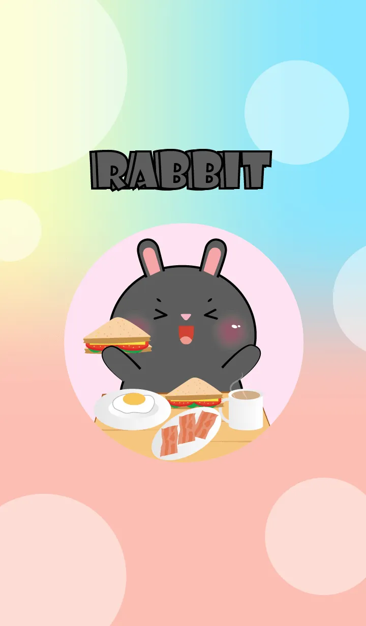 [LINE着せ替え] Make Breakfast With Black Rabbit (JP)の画像1