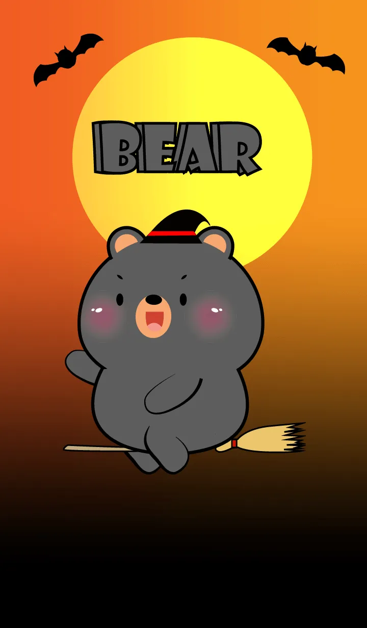 [LINE着せ替え] Black Bear In Halloween Theme (JP)の画像1