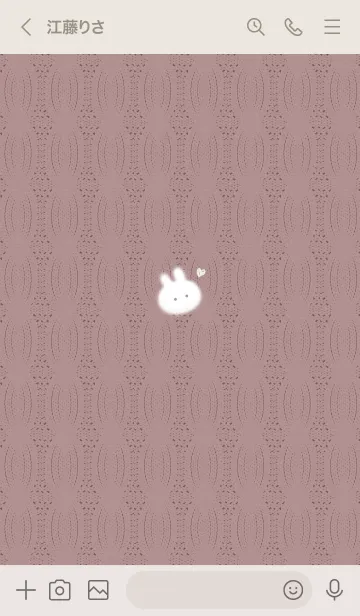 [LINE着せ替え] ～うさぎとニット2♥ピンクグレー60_1～の画像3