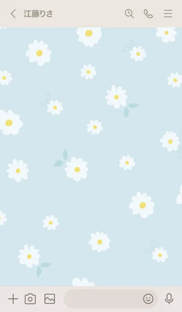 [LINE着せ替え] 白い花と時々はっぱ22の画像3