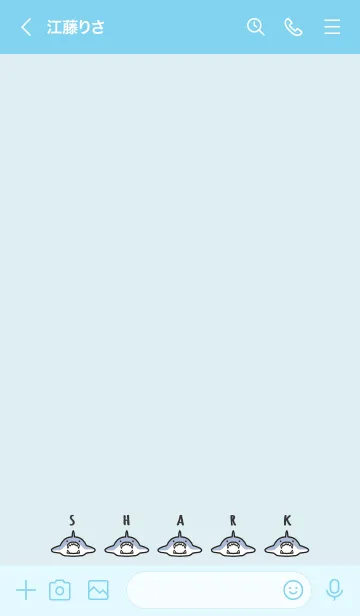 [LINE着せ替え] 青 : チビサメの大群の画像3