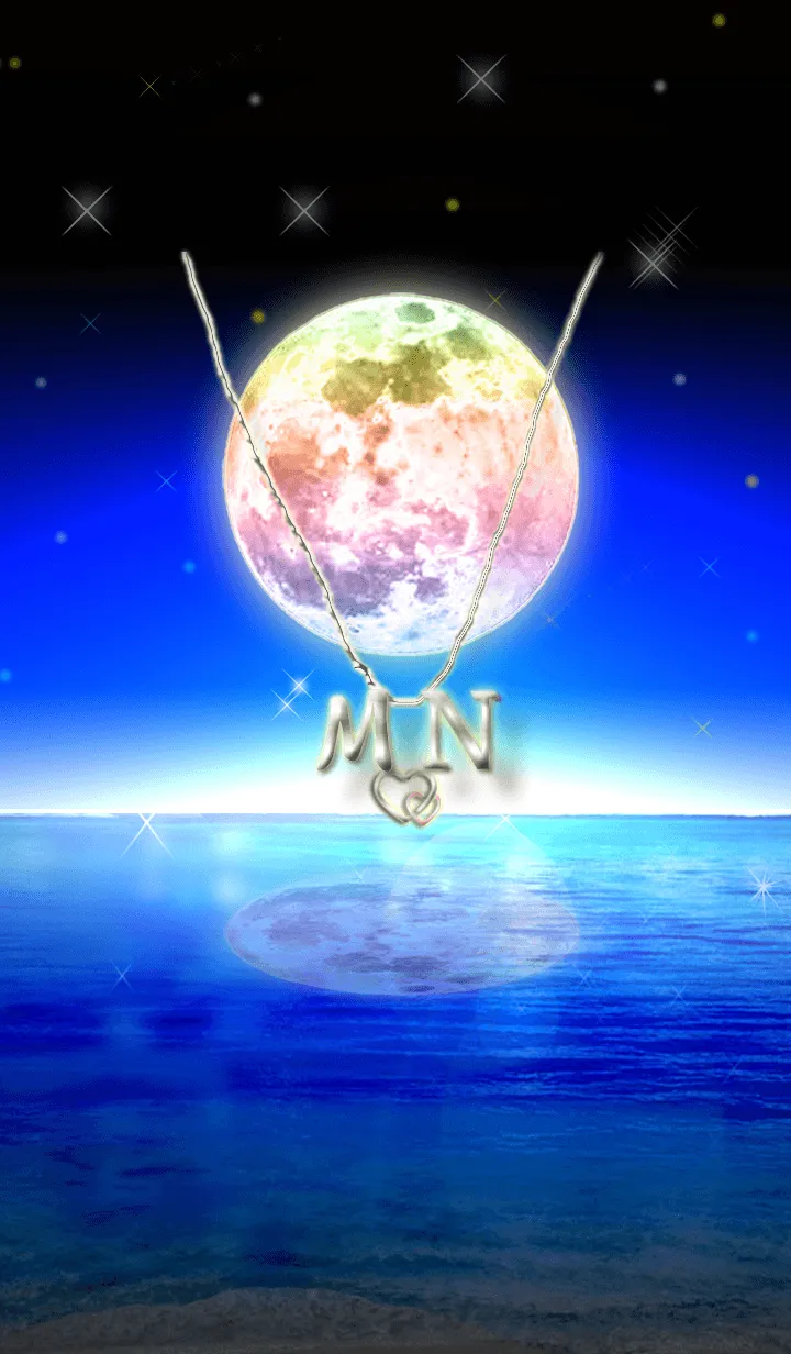 [LINE着せ替え] イニシャル22 M&N （レインボームーン2）の画像1