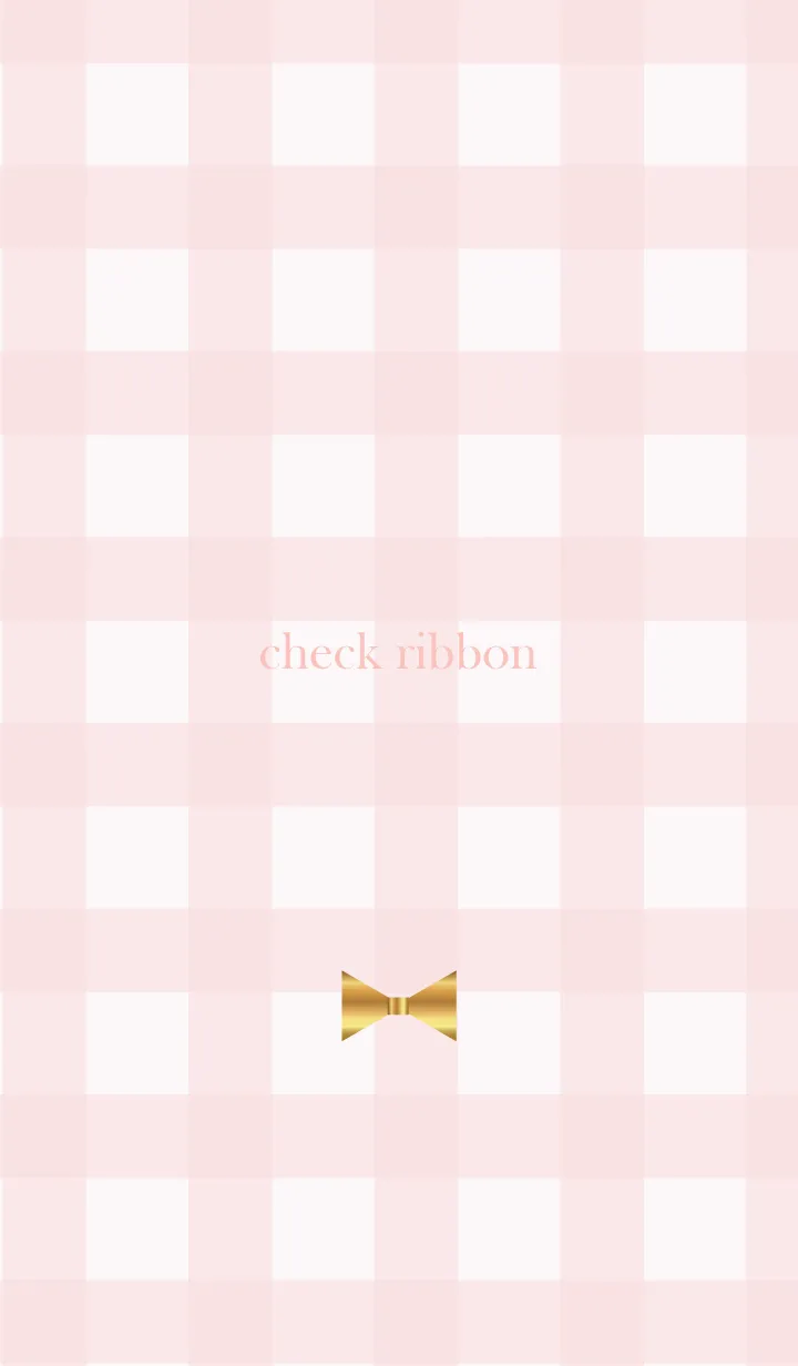 [LINE着せ替え] Pink Check & Ribbon 3の画像1