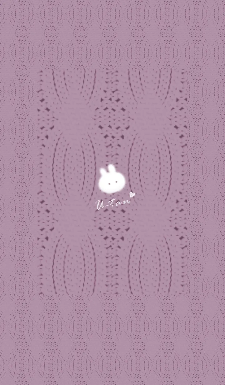 [LINE着せ替え] ～うさぎとニット2♥ピンクパープル69_1～の画像1