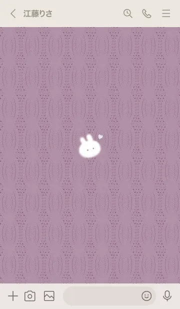 [LINE着せ替え] ～うさぎとニット2♥ピンクパープル69_1～の画像3