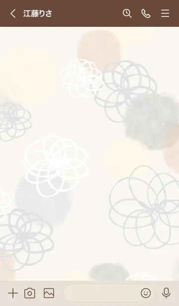 [LINE着せ替え] 花と水彩丸 グレー19の画像3