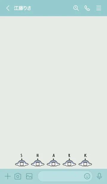 [LINE着せ替え] 青緑 : チビサメの大群の画像3