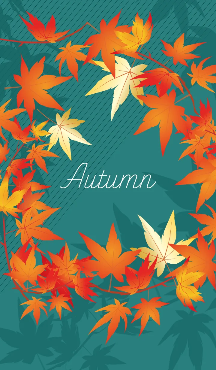 [LINE着せ替え] 北欧風デザイン 秋の葉の画像1