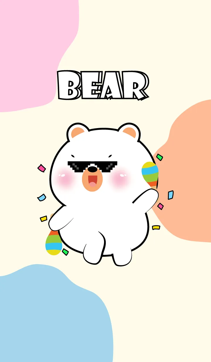 [LINE着せ替え] White Bear Love Party Theme (JP)の画像1