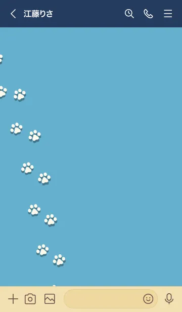 [LINE着せ替え] シンプル着せかえ【Like a cat】青の画像3