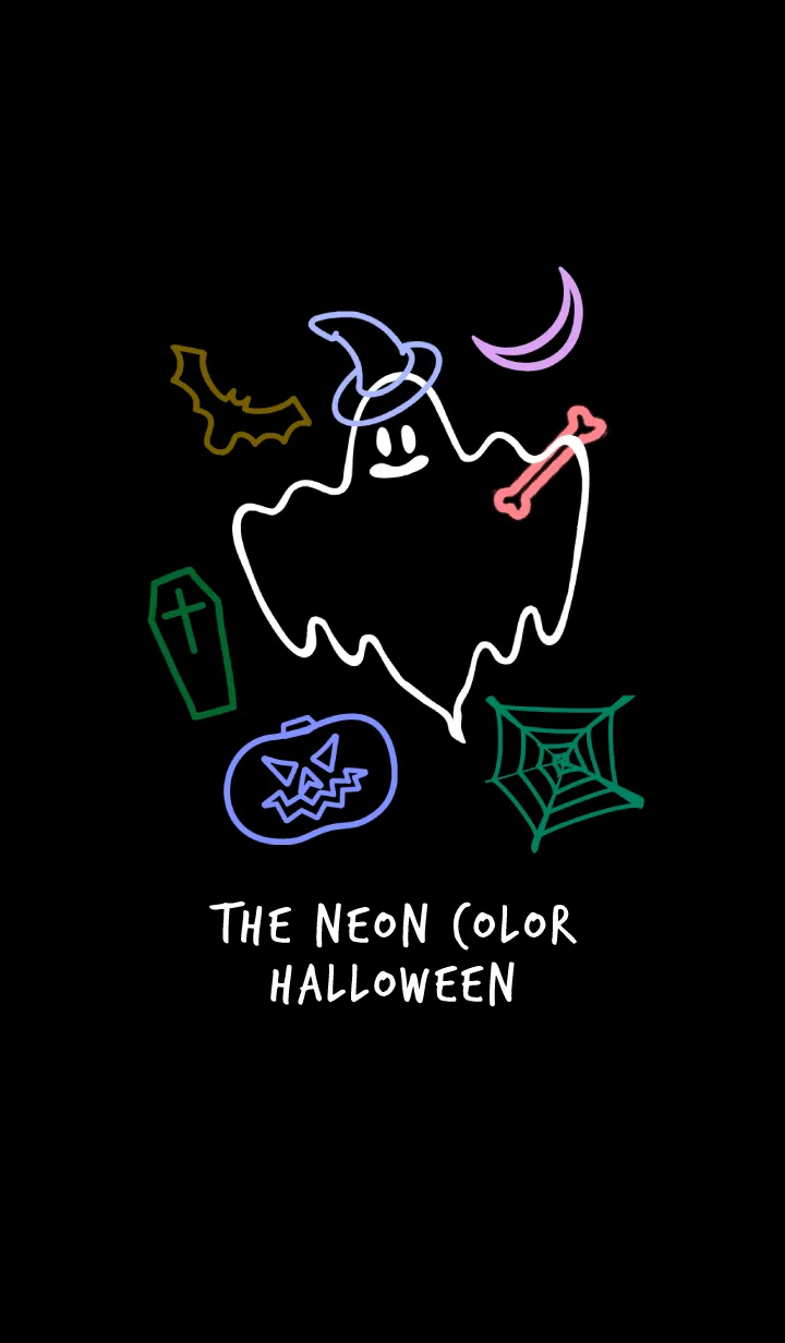 [LINE着せ替え] ネオンカラー ハロウィン 08の画像1