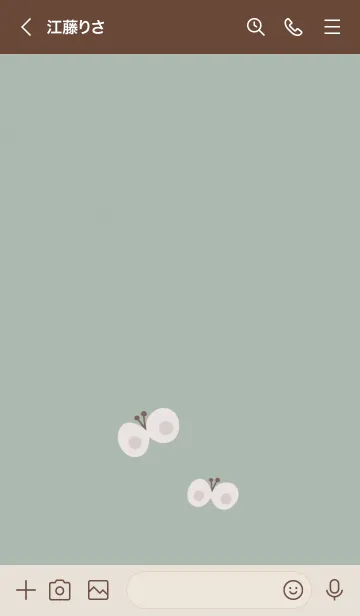 [LINE着せ替え] 北欧かわいいちょうちょ・カーキの画像3