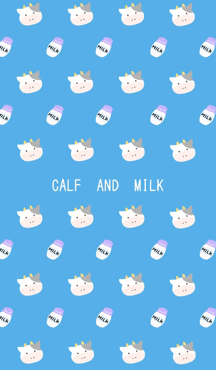 [LINE着せ替え] 仔牛ちゃんとミルク ブルーの画像1