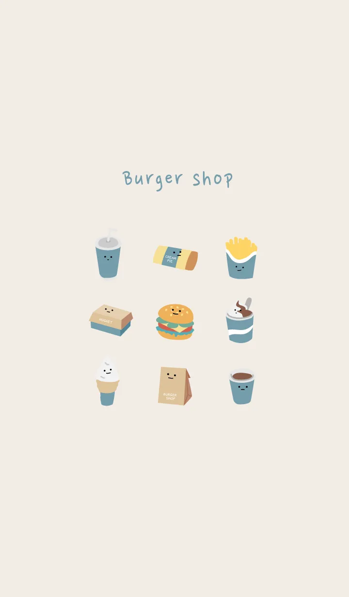 [LINE着せ替え] simple Burger shop_03の画像1