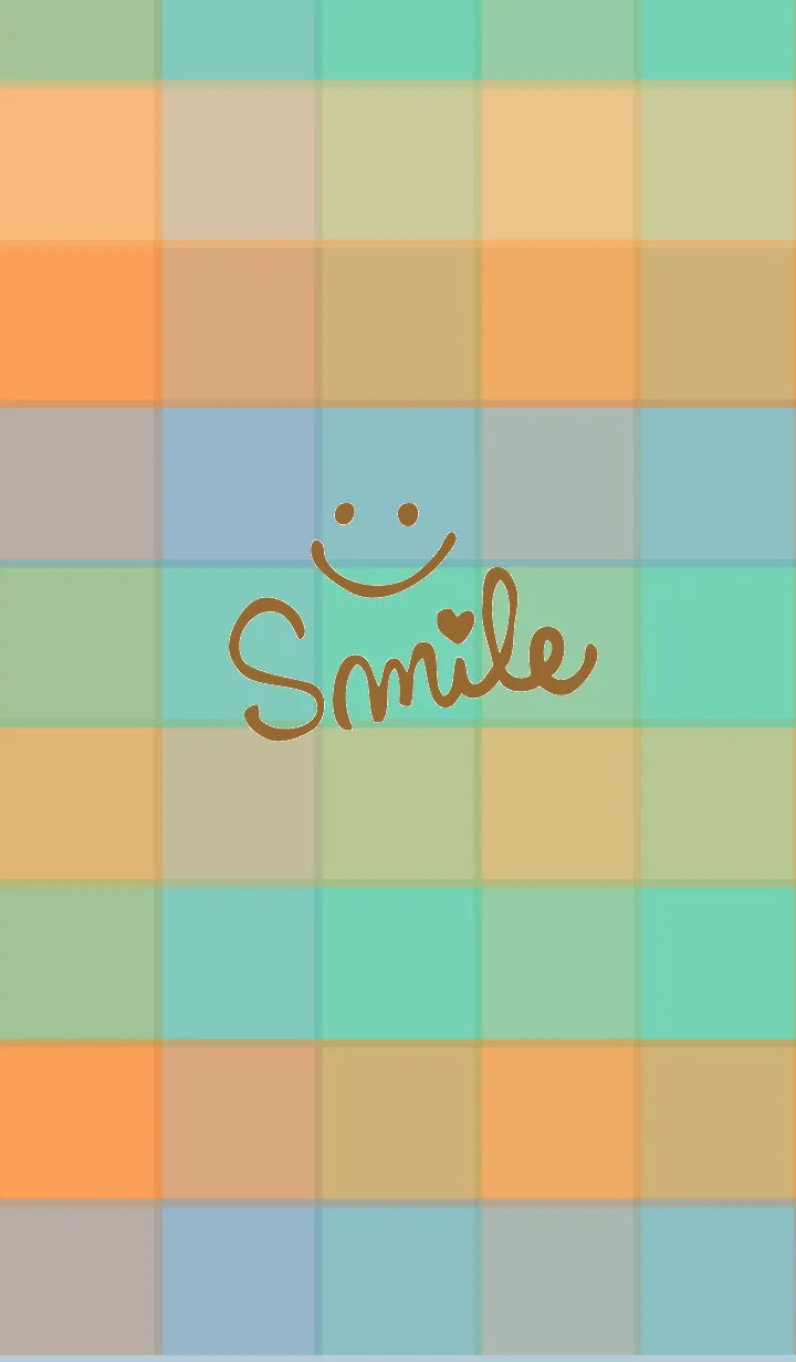 [LINE着せ替え] カラフルチェックog-スマイル11-の画像1