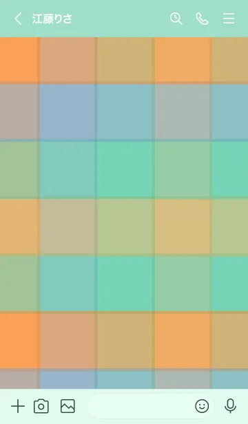 [LINE着せ替え] カラフルチェックog-スマイル11-の画像3