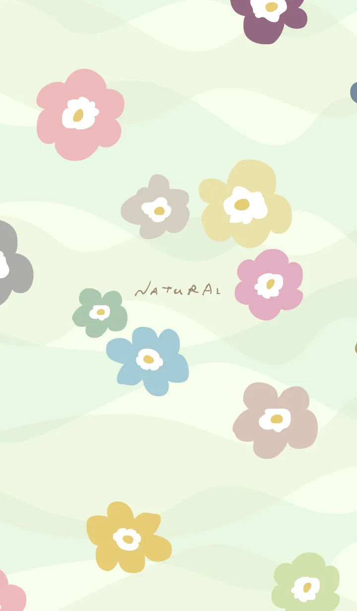 くすみカラー花々 グリーン3のLINE着せ替え