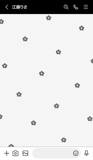 [LINE着せ替え] プチフラワー /ホワイト＆ブラックの画像3