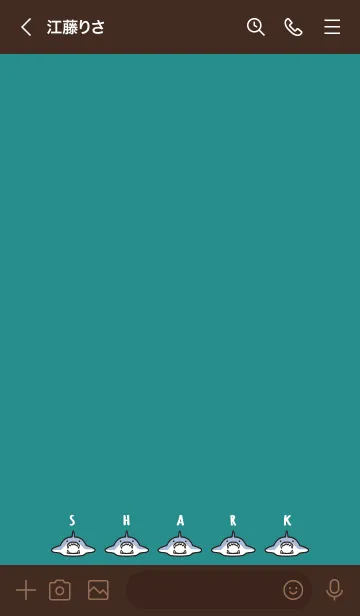 [LINE着せ替え] 茶色と緑 : チビサメの大群の画像3